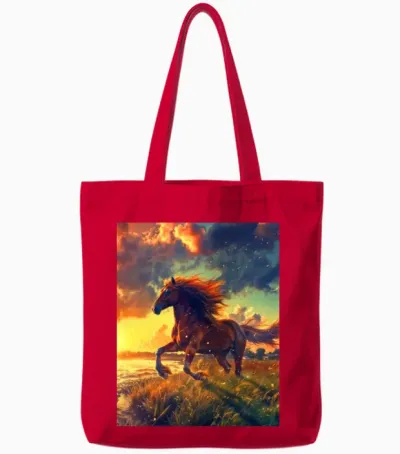 Horses Are My Life Tote Bags - Red