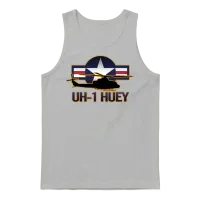 Uh-1 Huey Helicopter Unisex Tank Top - Ash – 1