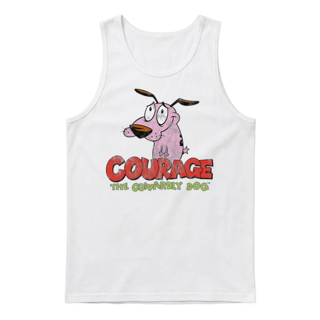 Courage the Cowardly Dog Lovers Unisex Tank Top - White