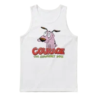 Courage the Cowardly Dog Lovers Unisex Tank Top - White – 1