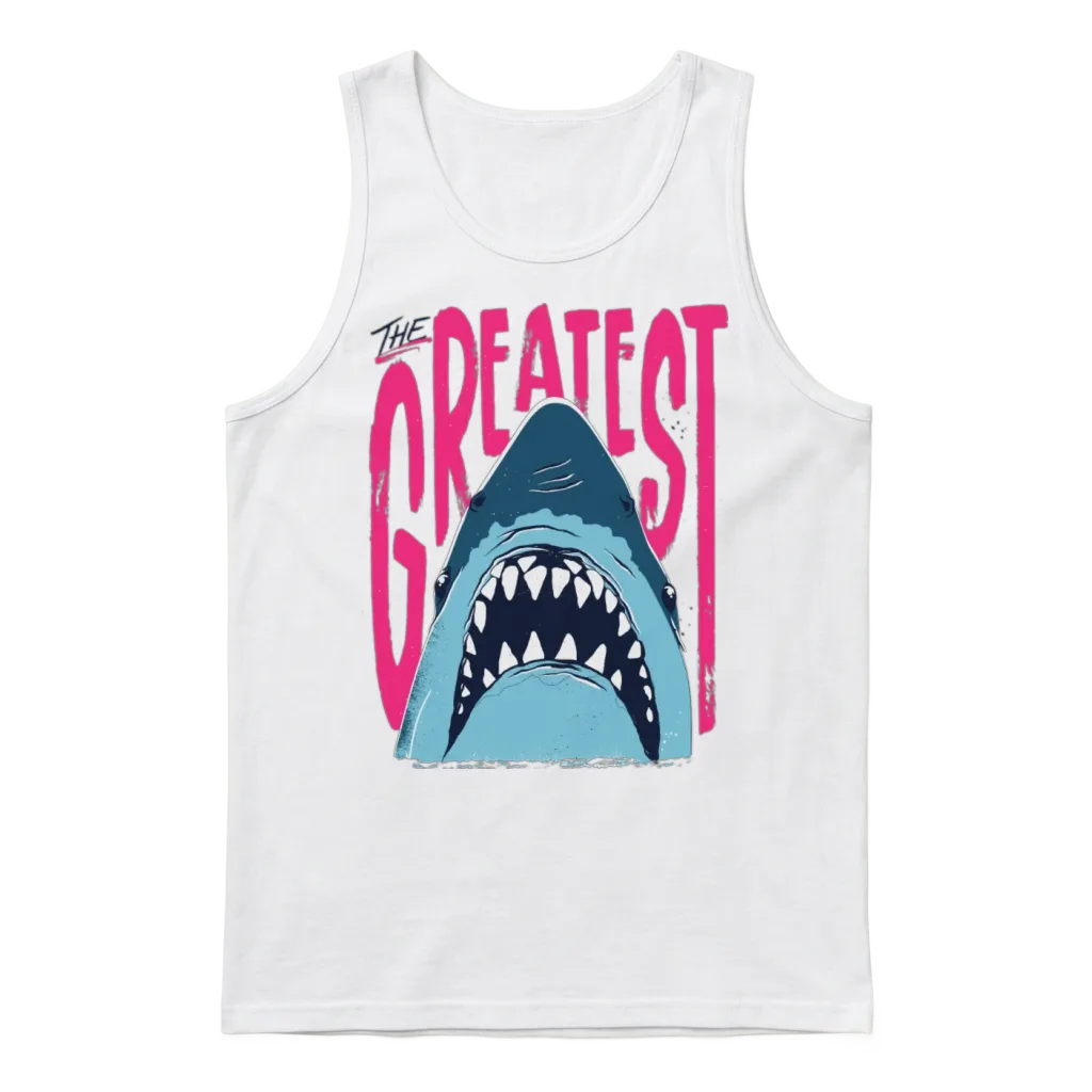 Jaws the Greatest Shark Unisex Tank Top - White