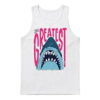 Jaws the Greatest Shark Unisex Tank Top - White – 1
