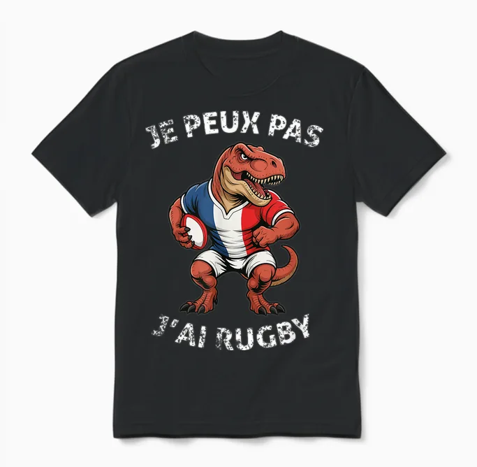 Je Peux Pas J'ai Rugby Player Rugby Lovers Sport Rugby Unisex T-Shirt in Black