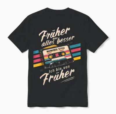 Früher War Alles Besser. Ich Bin Von Früher 80s 90s Retro T-Shirt, Black Unisex T-Shirt - Black