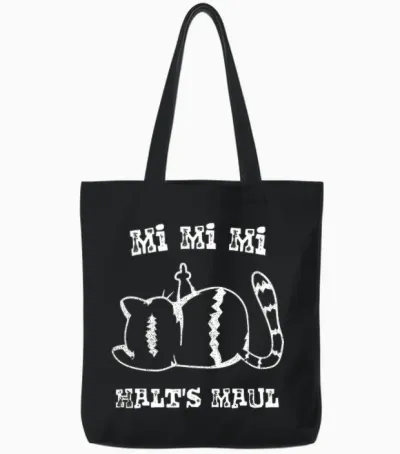 Mi Mi Mi - Halts Maul - Gejammer, Jammern, Genervte Katze Tote Bags - Black