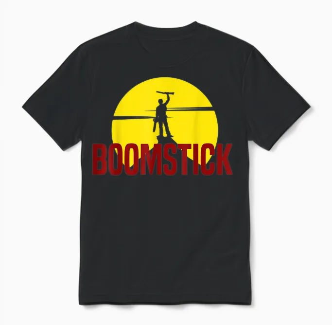 This Is My Boomstick Shotgun Dead Red T-Shirt Evil T-Shirt, Black Unisex T-Shirt in Black