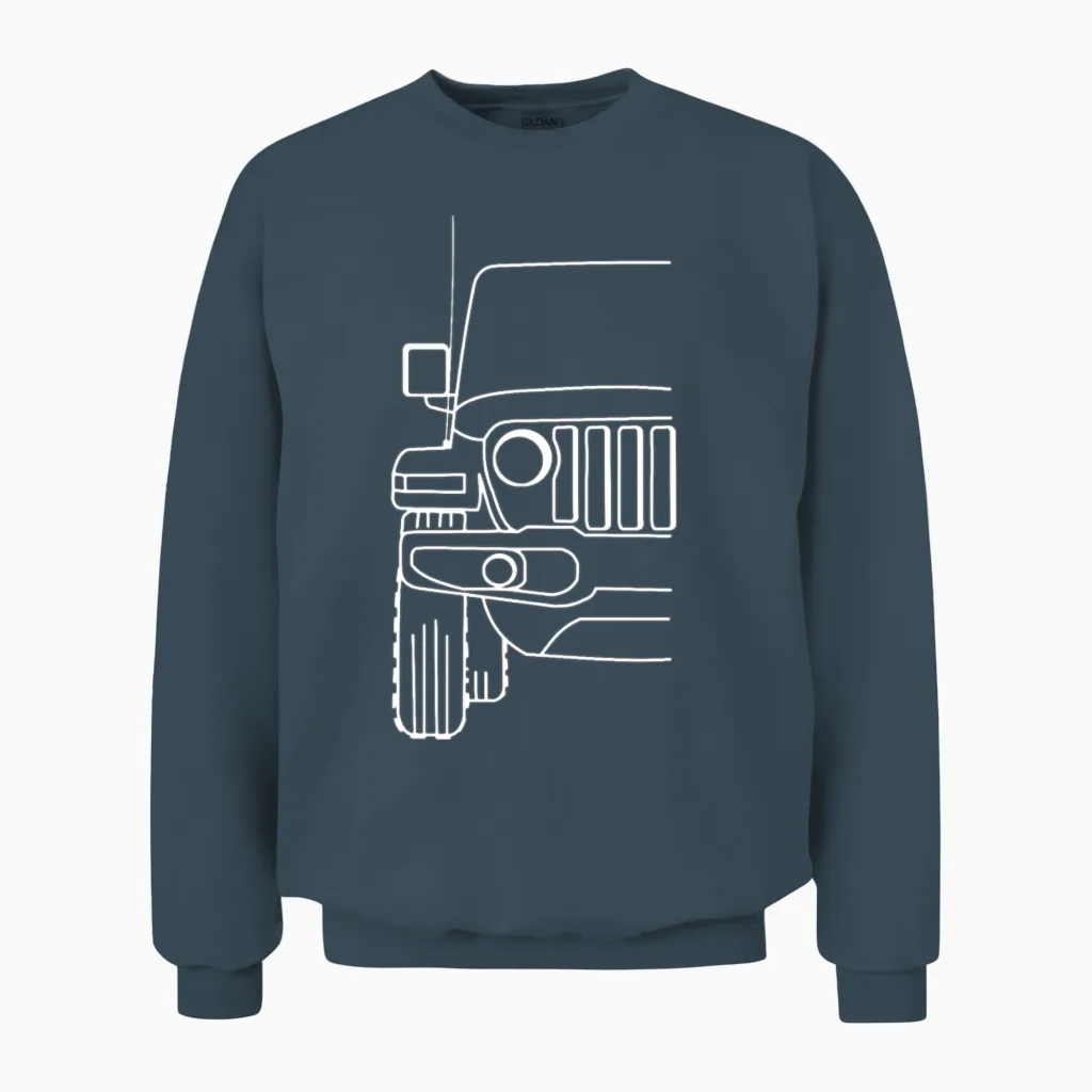 Jeep Wrangler 4x4 off Road Unisex Sweatshirt in Dark Heather
