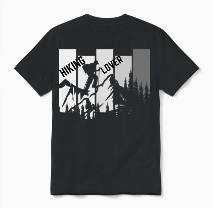 Hiking Lover & Outdoors Gift Unisex T-Shirt in Black