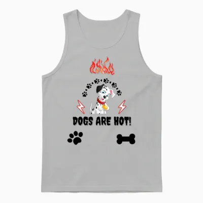 Cute Dog Lovers , Dogs Are Hot ! Unisex Tank Top - Ash