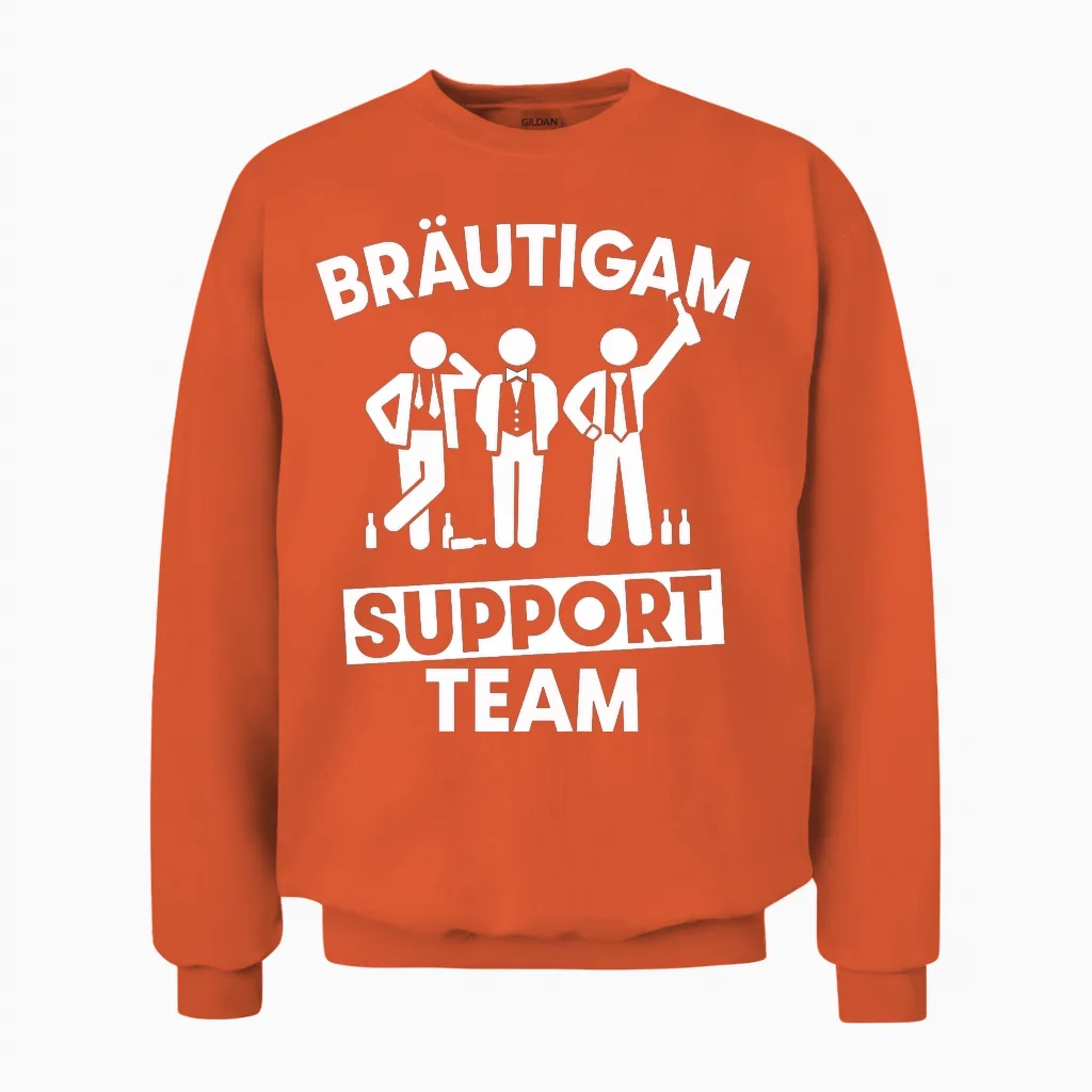 Team Bräutigam Support Team Jga Junggesellenabschied Unisex Sweatshirt in Orange