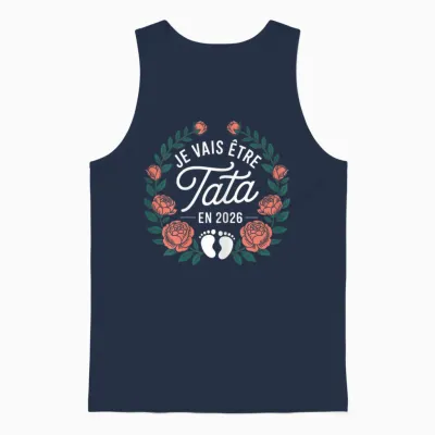 Je Vais être Tata 2026 Future Tatie Annonce Grossesse Tante Unisex Tank Top - Navy