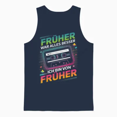 Früher War Alles Besser Kassette Retro 80s 90s Unisex Tank Top - Navy