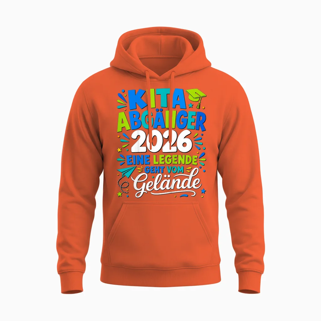 Kita Abgänger 2026 Jungen Legende Geht Vom Gelände Unisex Hoodie in Orange