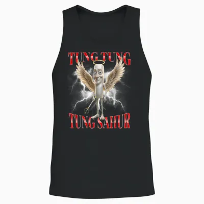 Tung Tung Sahur Unisex Tank Top - Black