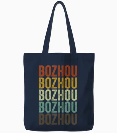 Bozhou China Retro Vintage Tote Bags - Navy