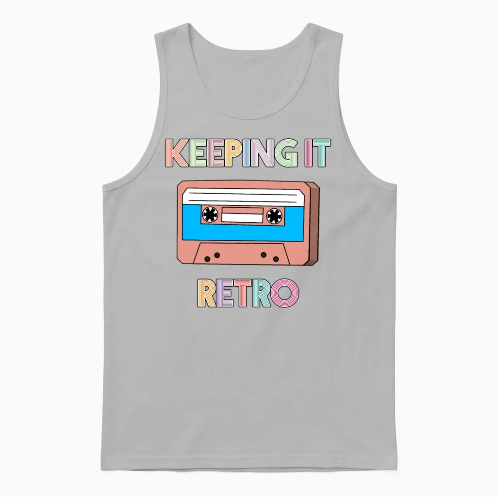 Keeping It Retro - 90's Retro Cassette Tape Design Unisex Tank Top - Ash