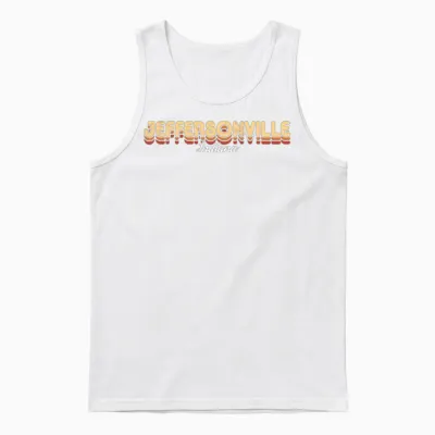 Retro Jeffersonville Indiana Unisex Tank Top - White