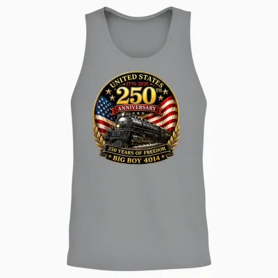 Big Boy 4014 Vintage 250 Steam Locomotive Railroad Train Unisex Tank Top - Sport Grey