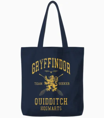 Kids Harry Potter Gryffindor Team Seeker Text Tote Bags - Navy
