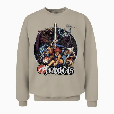 Thundercats Group Shot Vintage Circle T-Shirt Small Unisex Sweatshirt - Sand