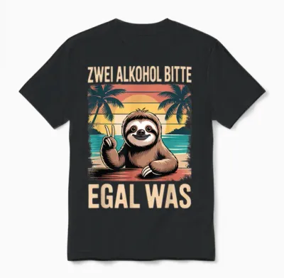 Lustiges Zwei Alkohol Bitte Egal Was Bier Malle Party Unisex T-Shirt - Black