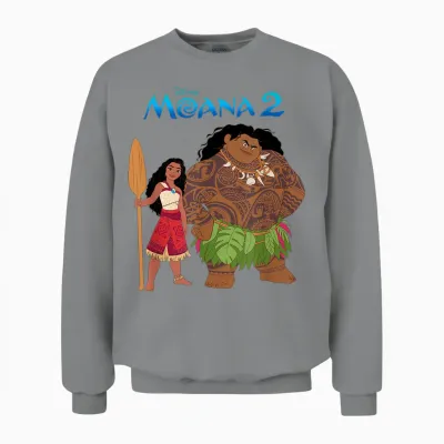 Disney Moana 2 Maui & Moana Oceania Duo T-Shirt, Gray Unisex Sweatshirt - Sport Grey