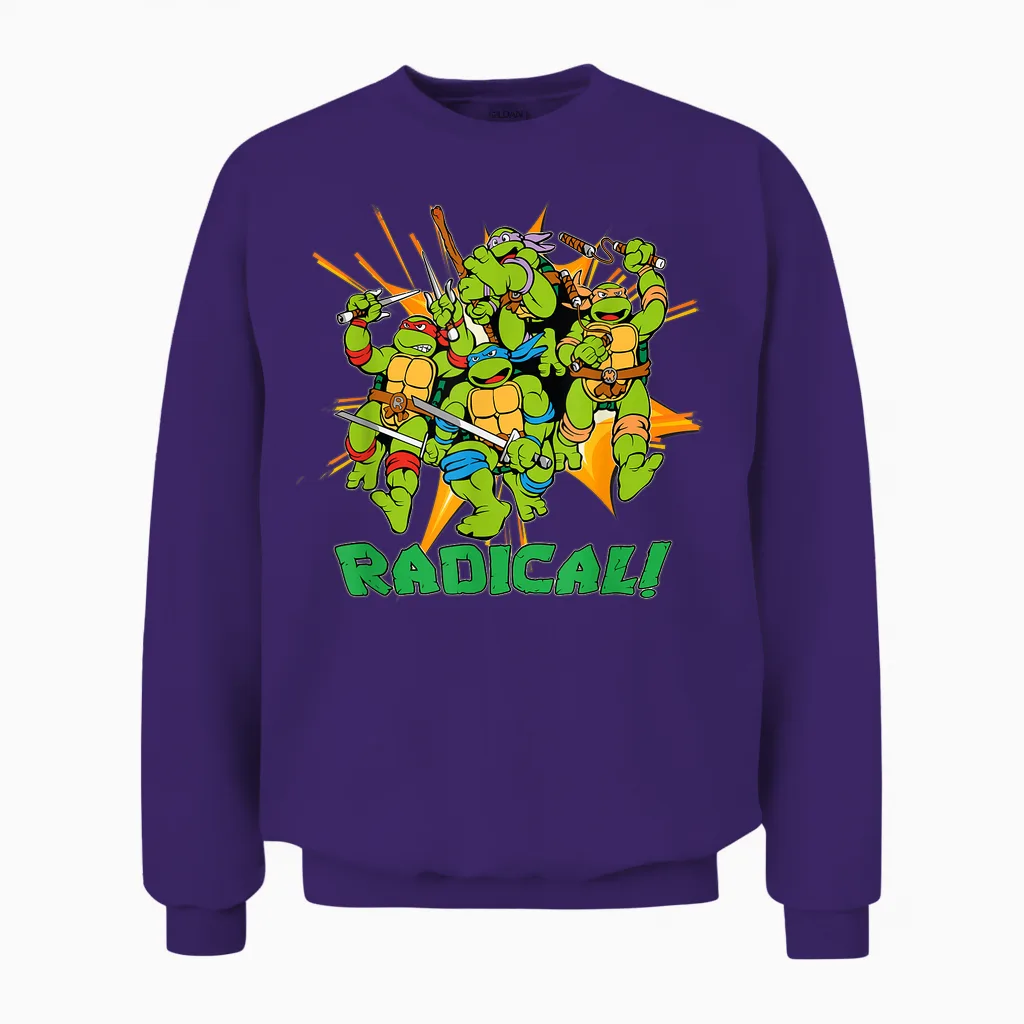 Leo, Donnie, Mikey & Raph - Radical! Unisex Sweatshirt in Purple