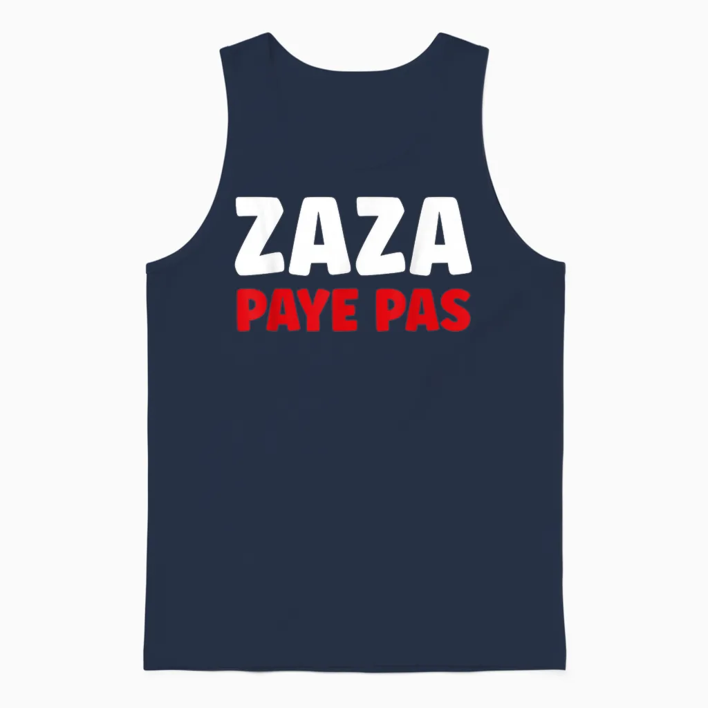 Citation Humour Zaza Paye Pas Unisex Tank Top in Navy