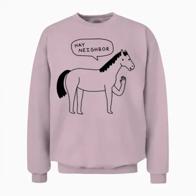 Hi Horse Unisex Sweatshirt - Light Pink