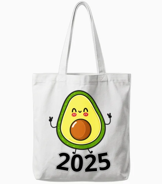 2025 Avocado Tote Bags in White
