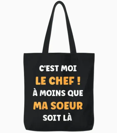 Humor Boy Brother I'm the Chef Funny Brother and Sister T-Shirt, Black, S Tote Bags - Black