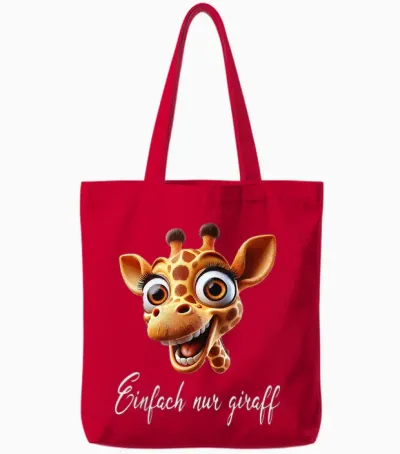 Lustige Giraffe Mit Coolem Spruch Giraffenkopf Tote Bags - Red