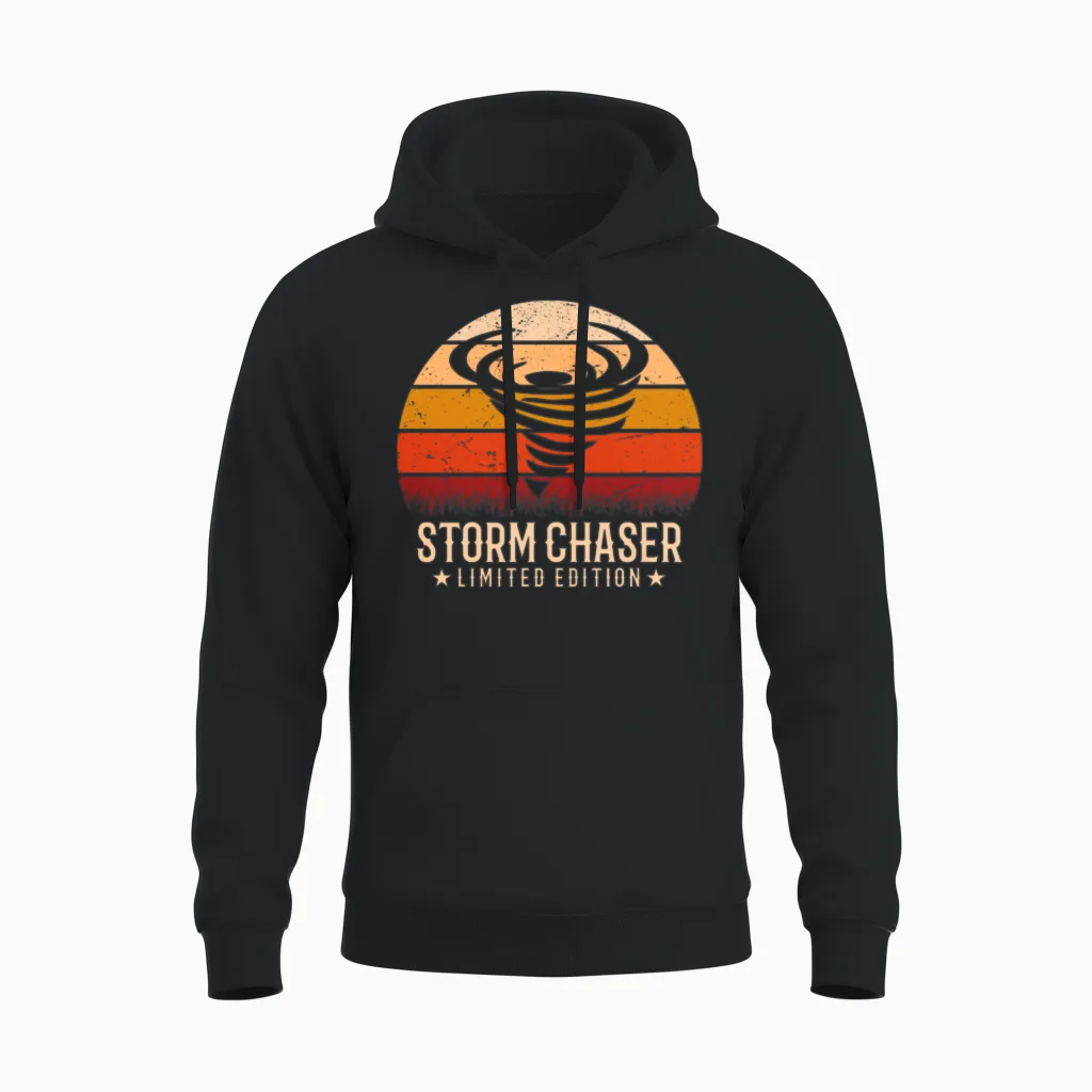 Retro Tornado Twister Hurricane Lover Unisex Hoodie in Black