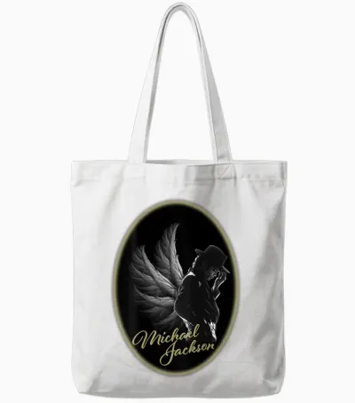 Michael Jackson 088 Back Printed Tote Bags - White