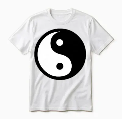 Yin-Yang-Symbol – Kleingedrucktes Unisex T-Shirt - White