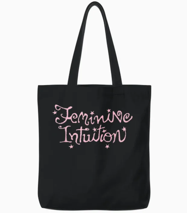 Offizielle Olivia Rodrigo Feminine Intuition Tote Bags in Black