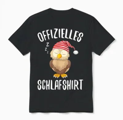 Official Sleep Shirt Owl Sleeping Saying T-Shirt, Black Unisex T-Shirt - Black