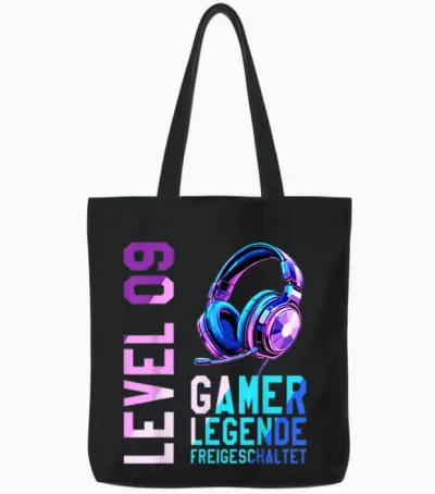 9. Geburtstag Junge Mädchen Gaming Level 9 Jahre Tote Bags - Black