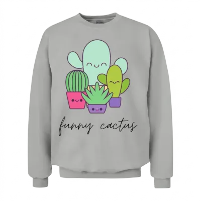 Funny Cactus, Plant Lover, Thanksgiving, Best Unisex Sweatshirt - Ash