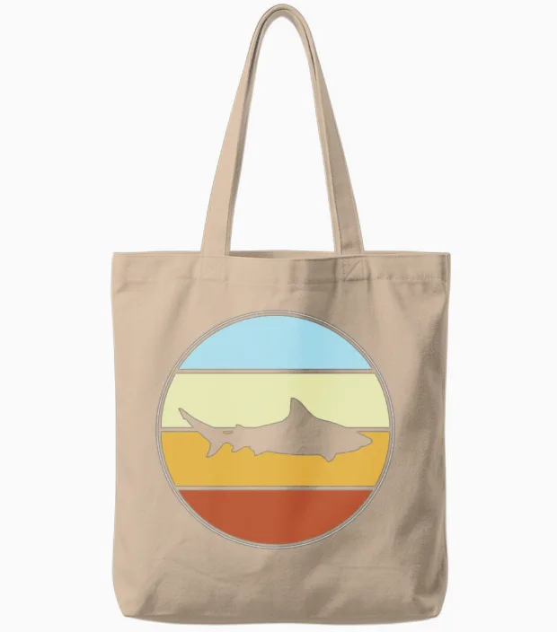 Shark Retro Tote Bags in Natural