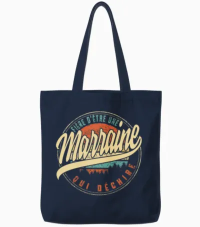 Fière D'être Une Marraine Qui Déchire Humour T Tote Bags - Navy