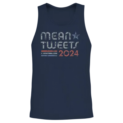 Retro Mean Tweets 2024 Unisex Tank Top - Navy