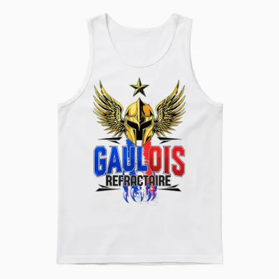 Gaul Refractaire - Patriotic Humour and French Pride T-Shirt, Black, S Unisex Tank Top - White