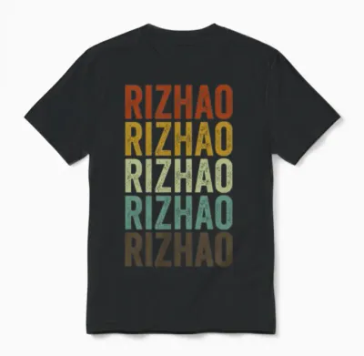 Rizhao China Retro Vintage Unisex T-Shirt - Black