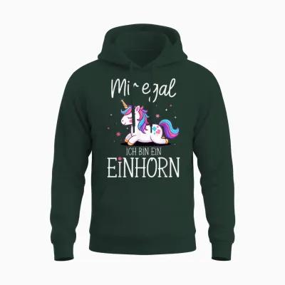 Mir Egal Ich Bin Ein Einhorn Costume Carnival Fancy Dress Unisex Hoodie - Forest