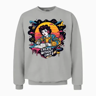 Creative Whit Out Limits, Creative Freedom Unisex Sweatshirt - Ash