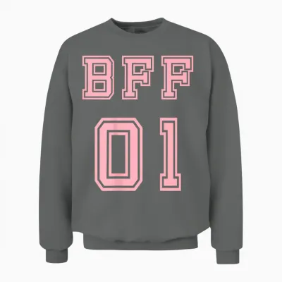 Bff 01 Bff for 2 Best Friends Matching Best Friends T-Shirt, Black, S Unisex Sweatshirt - Graphite Heather