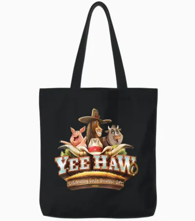 Yee Haw Vbs 2025 Animal Farm Vacation Bible School Tote Bags - Black