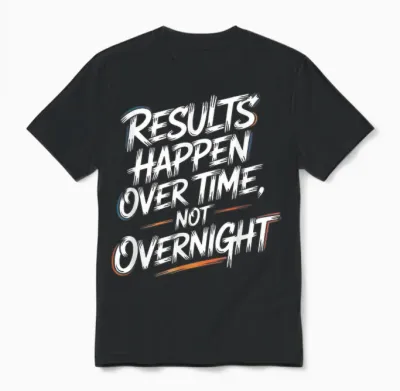 Results Happen Over Time, Not Overnight - Motivation Unisex T-Shirt - Black