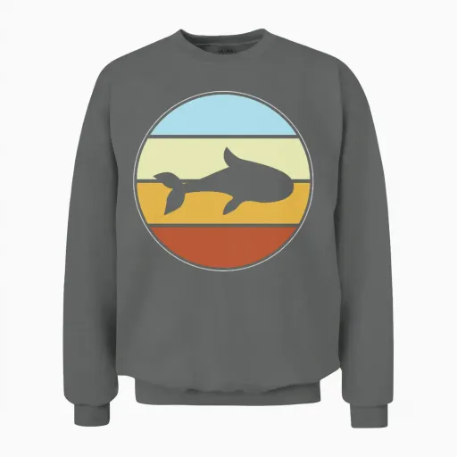 Fish Retro Unisex Sweatshirt in Graphite Heather